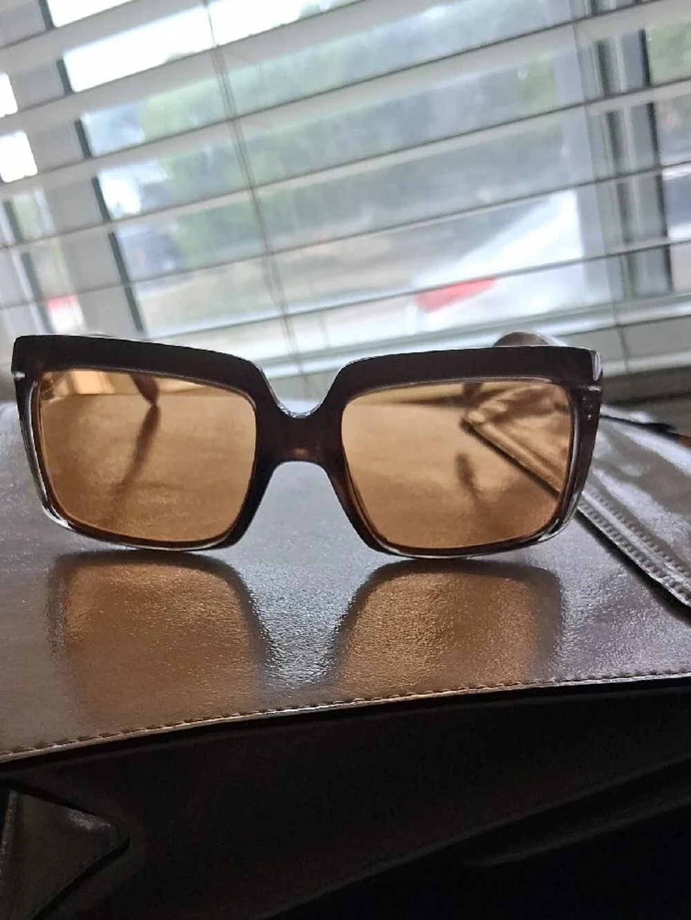 Versace Brown Rectangular Womens Sunglasses with Medusa Detail